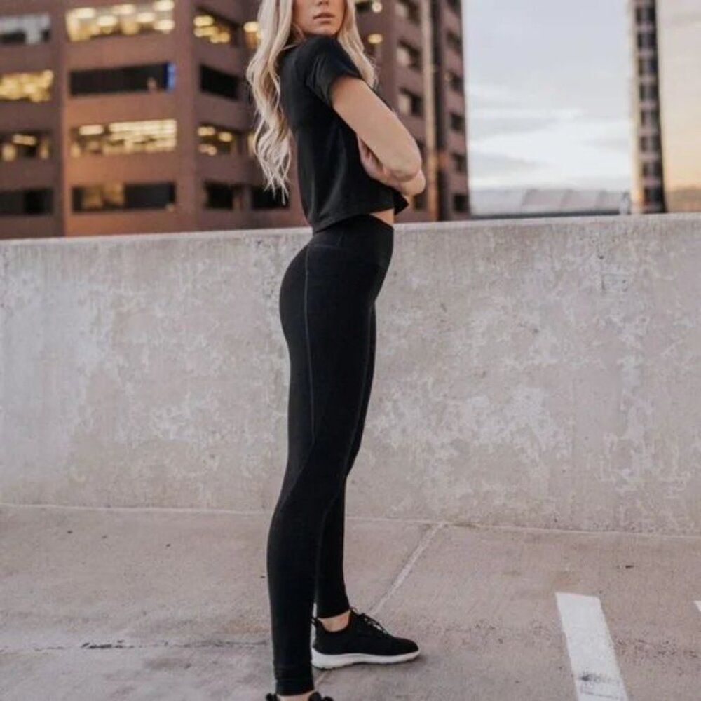 Senita Ribbed Shakti 7/8 Leggings Black Size Small